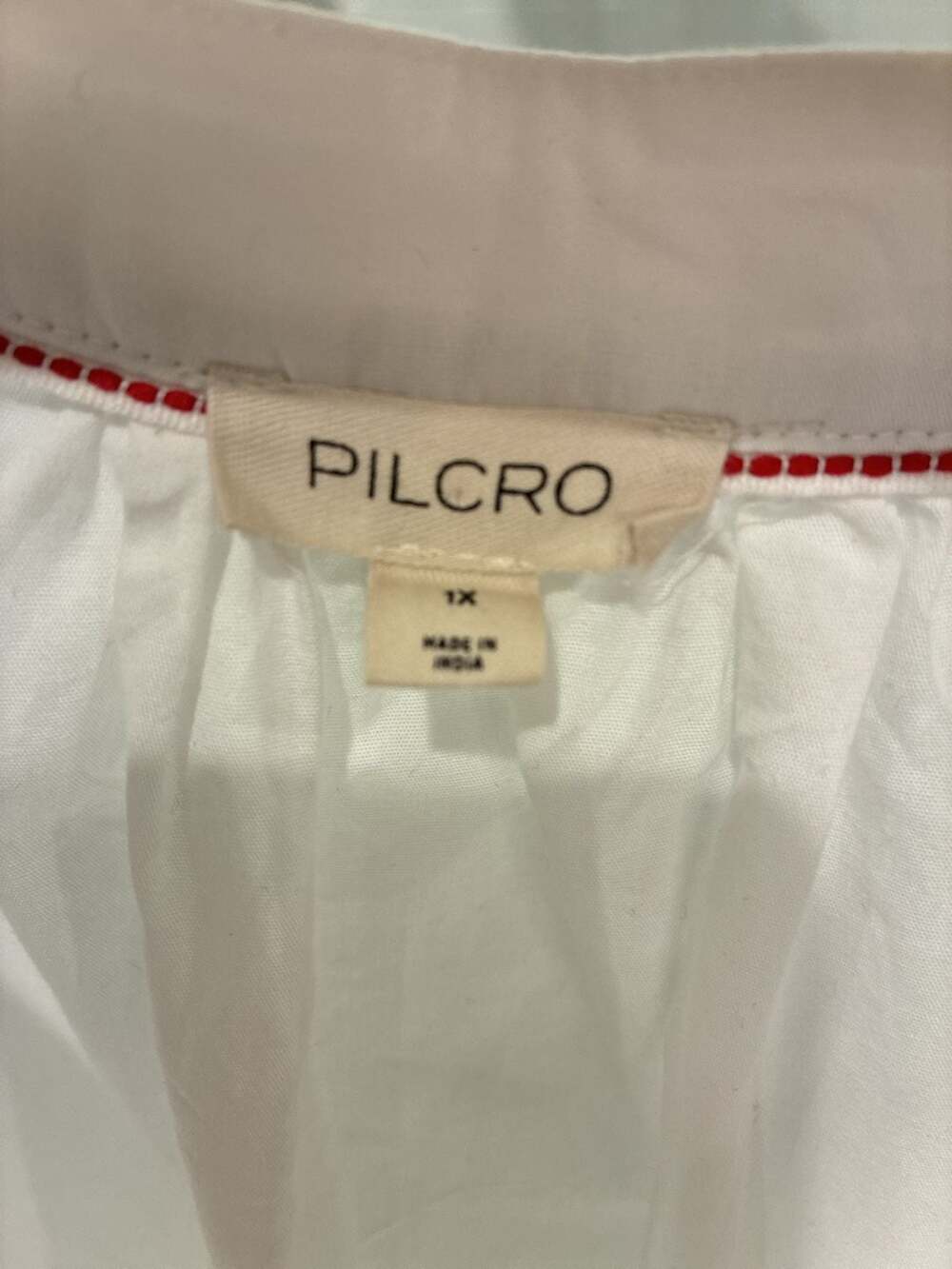 Anthropologie Pilcro White Cotton Puff Sleeve Popover Blouse Size 1X